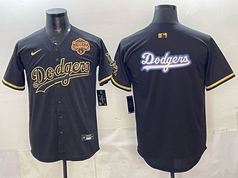 2026 Men Nike Los Angeles Dodgers Blank black gold Game MLB Jersey 0019->los angeles dodgers->MLB Jersey